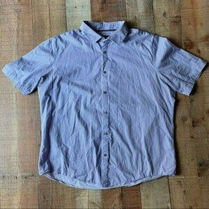 Alfani purple and white geometric mens shirt sleeve button up dress shirt - XL